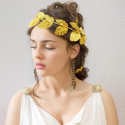 Imagem de Costume Headpiece Unit Type Gold Laurel Crown Toga para mulheres