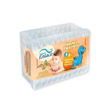 Imagem de Cotonetes Hastes Flexíveis Enlace Para Bebês Com 50 Unidades
