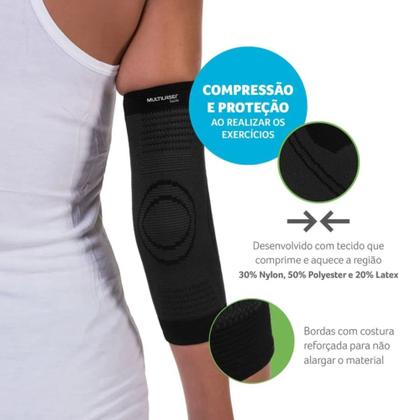 Imagem de Cotoveleira Elastica Compressão e Proteção Exercicios P Multilaser