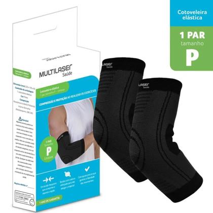Imagem de Cotoveleira Elastica Compressão e Proteção Exercicios P Multilaser
