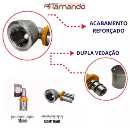 Imagem de COTOVELO Com ROSCA FEMEA JOELHO PEX 90º GAS 1/2 X 16MM ASTRA CONEXAO GAS ENCANADO