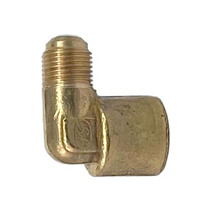 Imagem de Cotovelo de Latão 1/2" NPT x 3/8" SAE Macho e Fêmea