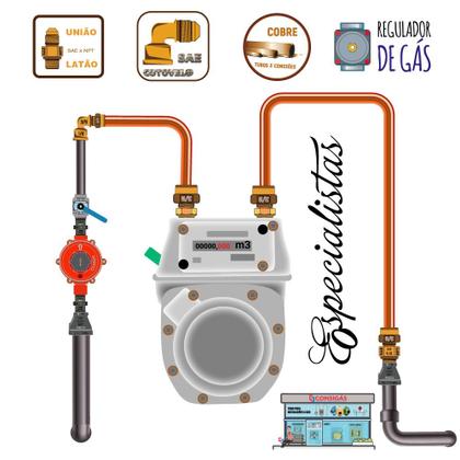Imagem de Cotovelo de Latão 1/2" NPT x 3/8" SAE Macho e Fêmea
