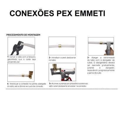 Imagem de Cotovelo Fêmea Pex Água 16X1/2" Kit c/ 10 unid. Emmeti