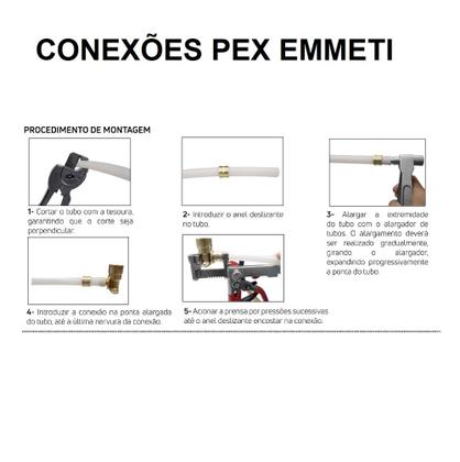 Imagem de Cotovelo Fêmea Rosca Móvel PEX Água 16X1/2" Kit c/ 2 -Emmeti