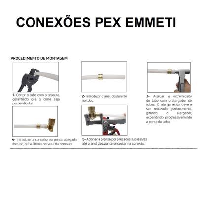 Imagem de Cotovelo Fêmea Rosca Móvel PEX Água 16X1/2" Kit c/ 20 -Emmeti
