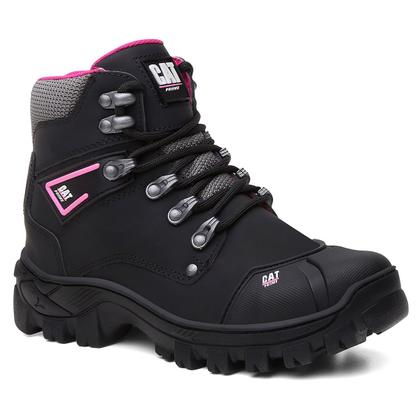 Imagem de Coturno Bota Catprime Feminino Couro Legítimo Emborrachado Resistente à Água Motoqueira C.A