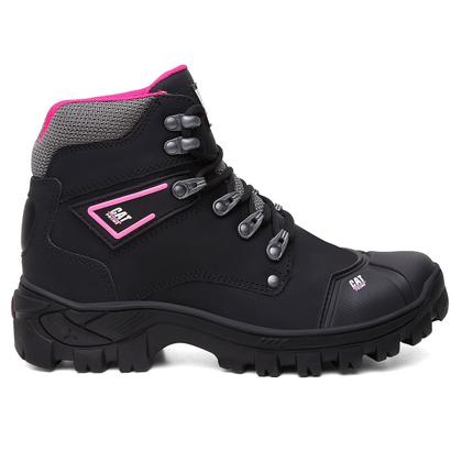 Imagem de Coturno Bota Catprime Feminino Couro Legítimo Emborrachado Resistente à Água Motoqueira C.A