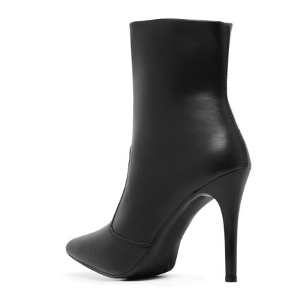 Imagem de Coturno Bota Feminina Bico Fino Salto Alto Com Zíper Lateral-39