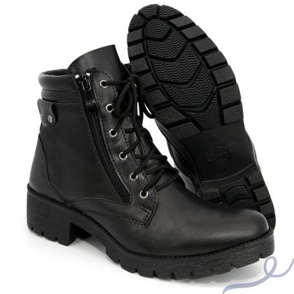 Imagem de Coturno Bota Feminina Com Zíper Lateral Confortável