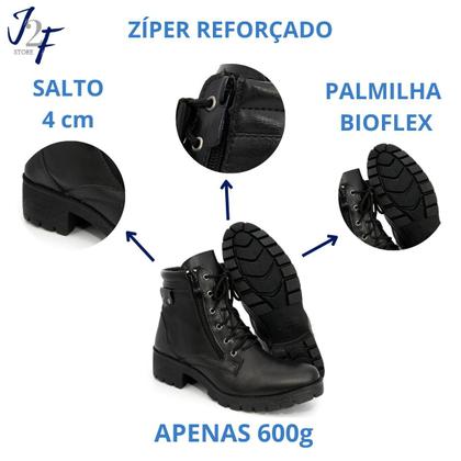 Imagem de Coturno Bota Feminina Com Zíper Lateral Confortável