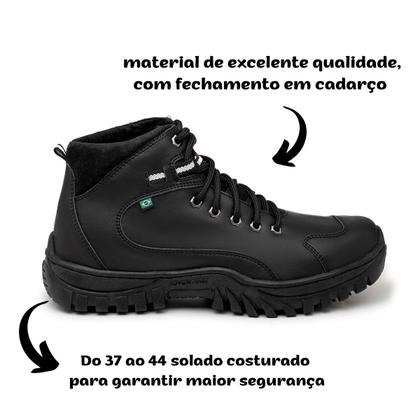 Imagem de coturno bota masculina confortável palmilha e.v.a