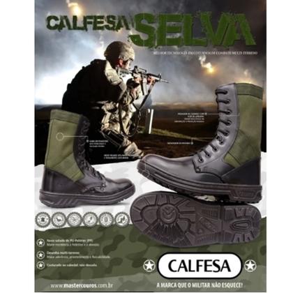 Imagem de Coturno Calfesa Selva Extra Leve Sem Zíper Pv- Preto / Verde