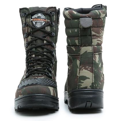 Imagem de Coturno exército camuflado com zíper nalateralcolado e costurado