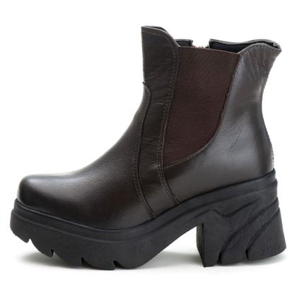 Imagem de Coturno Feminino Chelsea Com Fivela Em Couro