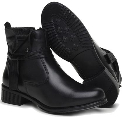 Imagem de Coturno feminino preto sollano bota cano curto botinha de ziper