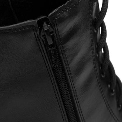 Imagem de Coturno Feminino Salto Baixo Tratorado Cano Curto Zíper