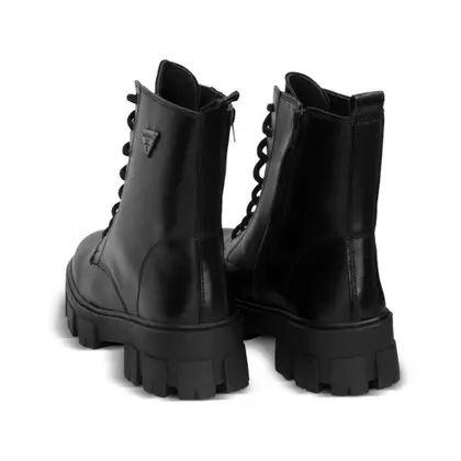 Imagem de Coturno Feminino Salto Baixo Tratorado Cano Curto Zíper