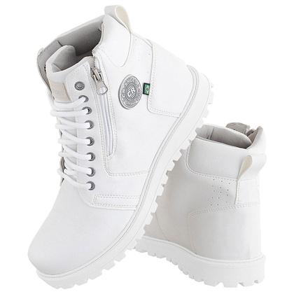 Imagem de Coturno Masculino Branco Com Ziper Modelo Novo Crshoes 9013