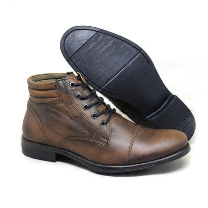 Imagem de Coturno Masculino Couro Tan Velluto Estilo Casual