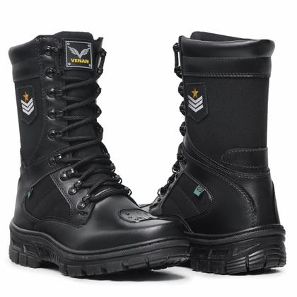 Imagem de Coturno Masculino Segurança Militar Tático Preto Reforçado Venan 620
