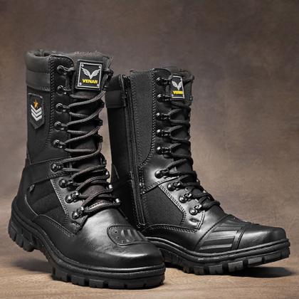 Imagem de Coturno Masculino Segurança Militar Tático Preto Reforçado Venan 620