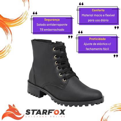 Imagem de Coturno Mid Bota Cano Médio com Ajuste em Cadarço