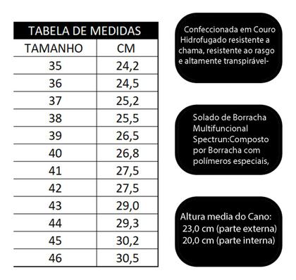 Imagem de Coturno Militar Cano Curto Com Zíper Bombeiro Civil Exército