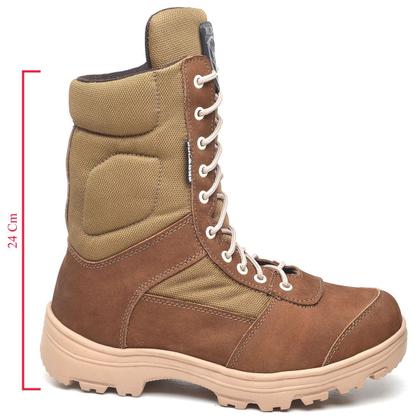 Imagem de Coturno Militar Em Bovino Coiote C/ Zíper Bota Tático Cano Médio Sniper Oficial