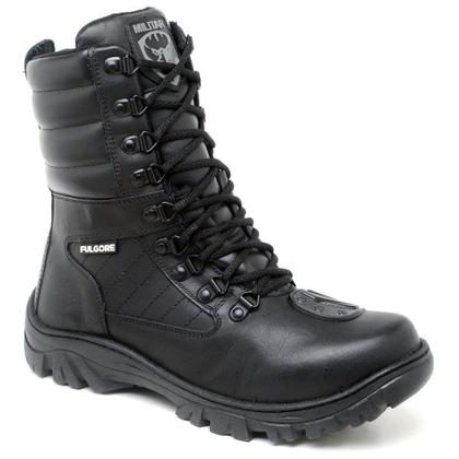 Imagem de Coturno Militar Masculino E Feminino C/ Ziper Bota Tatico Motociclista Cano Medio Preto