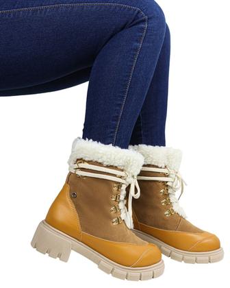 Imagem de Coturno urban pelo creme com ganchos feminino - legut