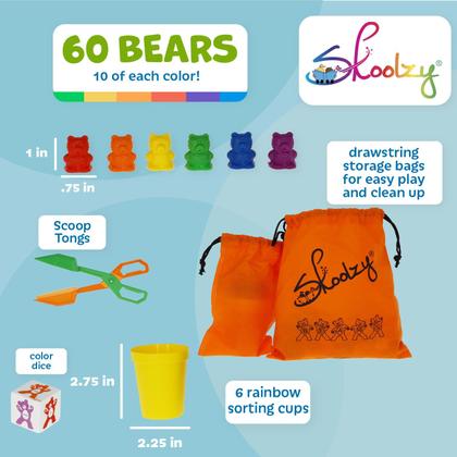 Imagem de Counting Bears Skoolzy Rainbow Stacking com copos de separação 69 unidades