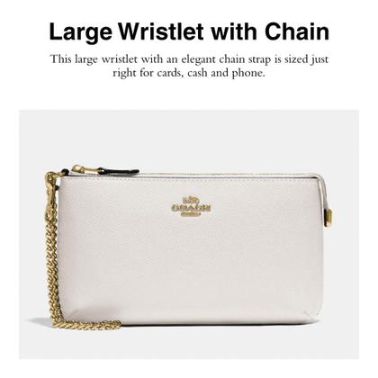 Imagem de Couro Crossgrain Wristlet Coach com corrente