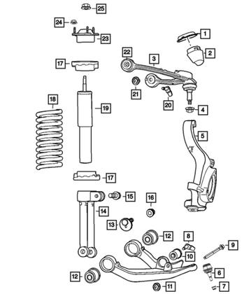 Imagem de Coxim Amortecedor dianteiro LE e LD Jeep Cherokee 3.7l 2008-2012 52109950AC 52109951AC