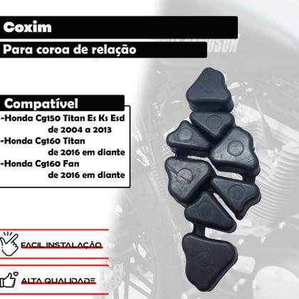 Imagem de Coxim Bucha Da Coroa Para Cg 150 Ks Es Esd Cg160 Titan Fan Pra Honda Roda Traseira 4 Peças