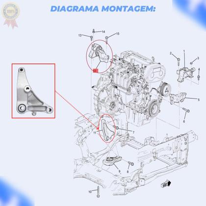 Imagem de Coxim Traseiro Câmbio Automático Gm Cobalt Onix Prisma Spin