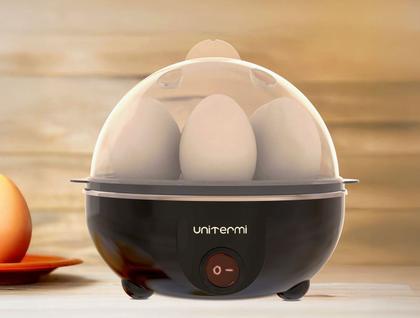 Imagem de Cozedor De Ovos Elétrico Portátil Cozimento A Vapor Com Tampa Transparente Para Até 7 Ovos