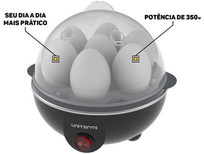 Imagem de Cozedor De Ovos Elétrico Portátil Cozimento A Vapor Com Tampa Transparente Para Até 7 Ovos