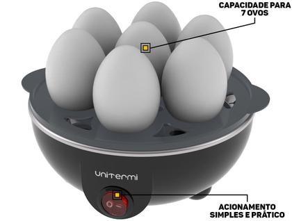 Imagem de Cozedor De Ovos Elétrico Portátil Cozimento A Vapor Com Tampa Transparente Para Até 7 Ovos