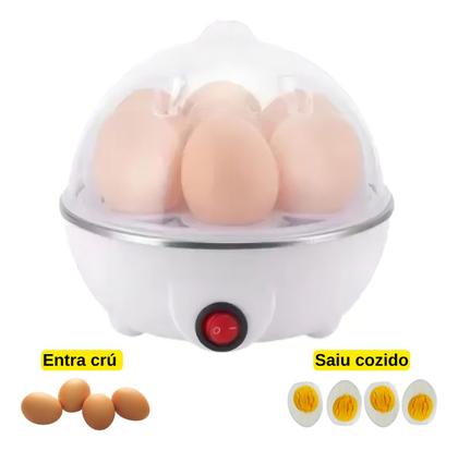 Imagem de Cozedor De Ovos Portátil Elétrico Automático Cozinha A Vapor Cor Branco Maquina Portatil
