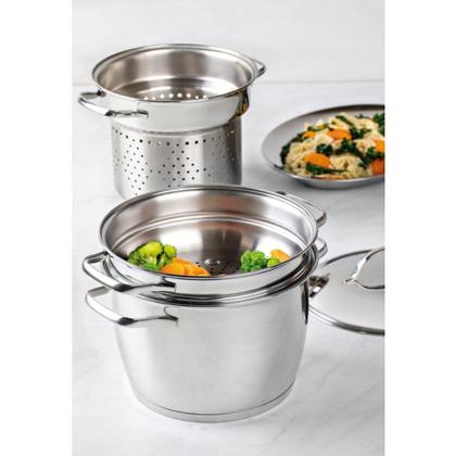 Imagem de Cozi-Vapore Allegra 20 cm 2,2 L em Inox com Alças Tramontina 62660/200