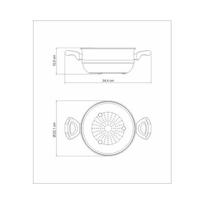 Imagem de Cozi-Vapore Tramontina Aço Inox Solar Baquelite 20cm