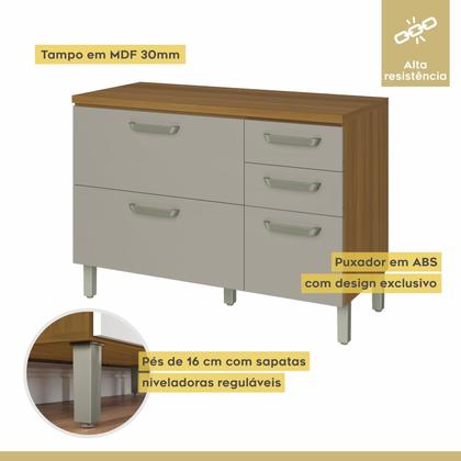 Imagem de Cozinha 2 Peças Armário Aéreo 2 Portas e Balcão 2 Portas 3 Gavetas Princesa