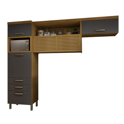 Imagem de Cozinha 2 Peças Armário Aéreo 2 Portas e Paneleiro 2 Portas 3 Gavetas Princesa