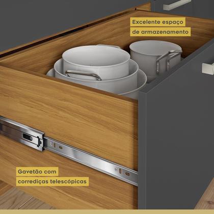 Imagem de Cozinha 2 Peças Armário Aéreo 2 Portas e Paneleiro 2 Portas 3 Gavetas Princesa