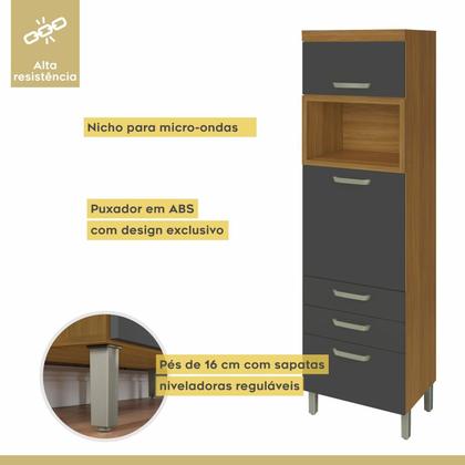 Imagem de Cozinha 2 Peças Armário Aéreo 2 Portas e Paneleiro 2 Portas 3 Gavetas Princesa