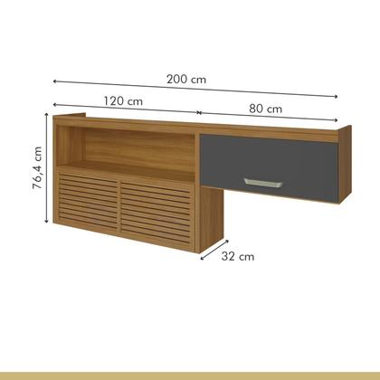 Imagem de Cozinha 2 Peças Armário Aéreo 2 Portas e Paneleiro 2 Portas 3 Gavetas Princesa