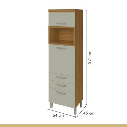 Imagem de Cozinha 2 Peças Armário Aéreo 2 Portas e Paneleiro 2 Portas 3 Gavetas Princesa