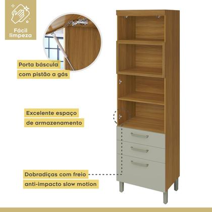 Imagem de Cozinha 2 Peças Armário Aéreo 2 Portas e Paneleiro 2 Portas 3 Gavetas Princesa