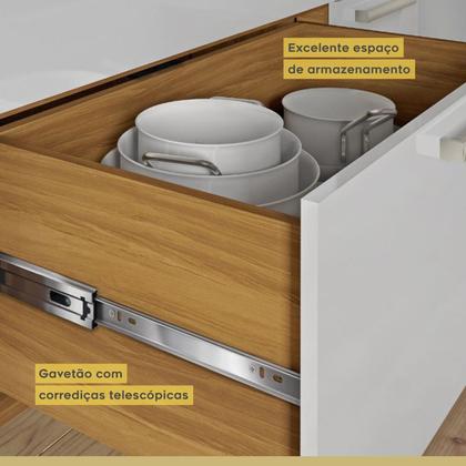 Imagem de Cozinha 2 Peças Armário Aéreo 2 Portas e Paneleiro 2 Portas 3 Gavetas Princesa